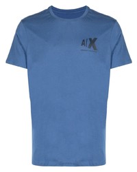 T-shirt girocollo stampata blu di Armani Exchange