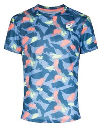 T-shirt girocollo stampata blu di Asics