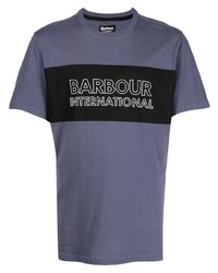 T-shirt girocollo stampata blu di Barbour
