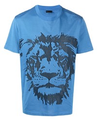 T-shirt girocollo stampata blu di Billionaire