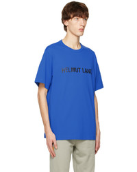 T-shirt girocollo stampata blu di Helmut Lang