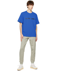 T-shirt girocollo stampata blu di Helmut Lang