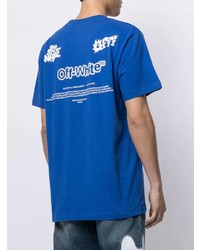 T-shirt girocollo stampata blu di Off-White