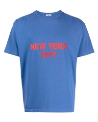 T-shirt girocollo stampata blu di Bode