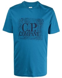 T-shirt girocollo stampata blu di C.P. Company