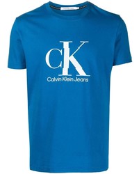 T-shirt girocollo stampata blu di Calvin Klein