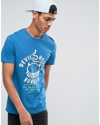 T-shirt girocollo stampata blu di Celio