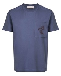 T-shirt girocollo stampata blu di Cerruti 1881