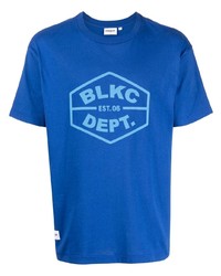 T-shirt girocollo stampata blu di Chocoolate