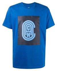 T-shirt girocollo stampata blu di Coach