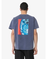 T-shirt girocollo stampata blu di Nicholas Daley