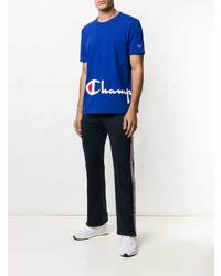 T-shirt girocollo stampata blu di Champion