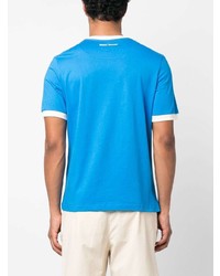T-shirt girocollo stampata blu di Wales Bonner