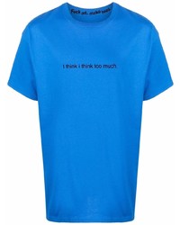 T-shirt girocollo stampata blu di F.A.M.T.