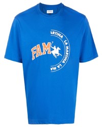 T-shirt girocollo stampata blu di Family First