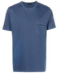 T-shirt girocollo stampata blu di Fay