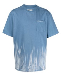 T-shirt girocollo stampata blu di Feng Chen Wang