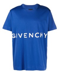 T-shirt girocollo stampata blu di Givenchy