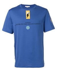T-shirt girocollo stampata blu di Golden Goose