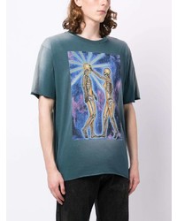 T-shirt girocollo stampata blu di Alchemist