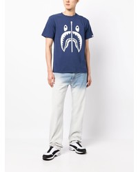 T-shirt girocollo stampata blu di A Bathing Ape