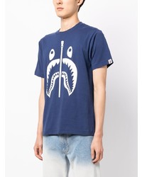 T-shirt girocollo stampata blu di A Bathing Ape