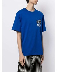T-shirt girocollo stampata blu di Juun.J