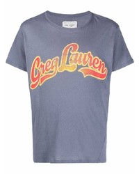 T-shirt girocollo stampata blu di Greg Lauren