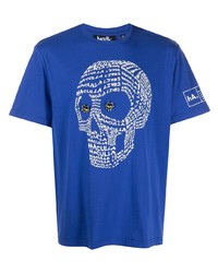 T-shirt girocollo stampata blu di Haculla