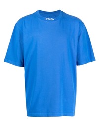 T-shirt girocollo stampata blu di Heron Preston