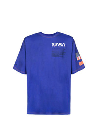 T-shirt girocollo stampata blu di Heron Preston