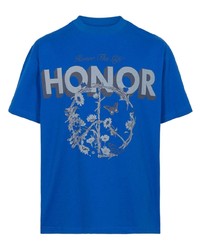 T-shirt girocollo stampata blu di HONOR THE GIFT