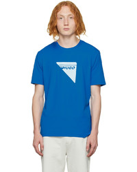 T-shirt girocollo stampata blu di Hugo