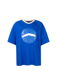 T-shirt girocollo stampata blu di Hærværk