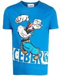 T-shirt girocollo stampata blu di Iceberg