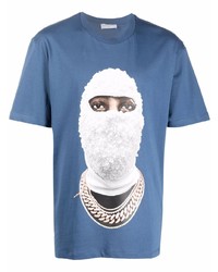 T-shirt girocollo stampata blu di Ih Nom Uh Nit