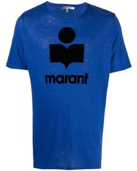 T-shirt girocollo stampata blu di Isabel Marant