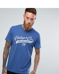 T-shirt girocollo stampata blu di Jack and Jones