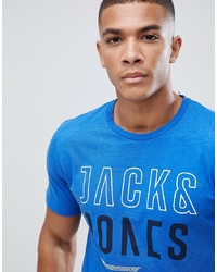T-shirt girocollo stampata blu di Jack & Jones