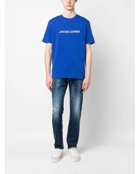 T-shirt girocollo stampata blu di Jacob Cohen