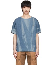 T-shirt girocollo stampata blu di Jiyong Kim
