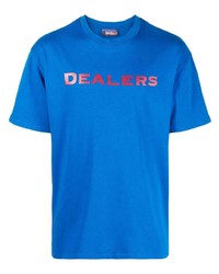 T-shirt girocollo stampata blu di Just Don
