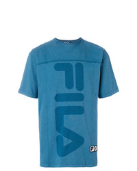 T-shirt girocollo stampata blu di Liam Hodges
