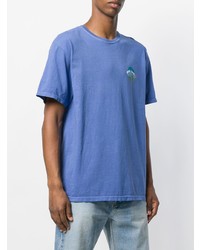 T-shirt girocollo stampata blu di Stussy