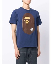 T-shirt girocollo stampata blu di A Bathing Ape