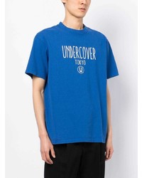 T-shirt girocollo stampata blu di Undercover