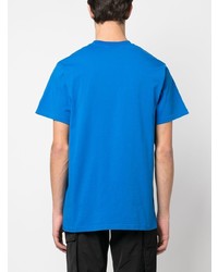 T-shirt girocollo stampata blu di 424