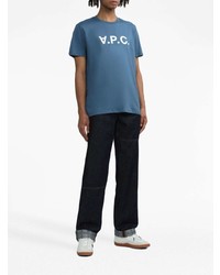 T-shirt girocollo stampata blu di A.P.C.