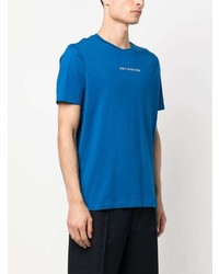 T-shirt girocollo stampata blu di Paul & Shark