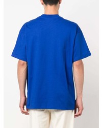 T-shirt girocollo stampata blu di MSGM